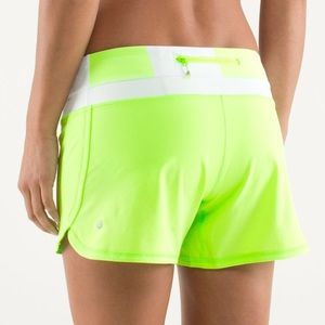 Lululemon Neon Green Groovy Run Shorts